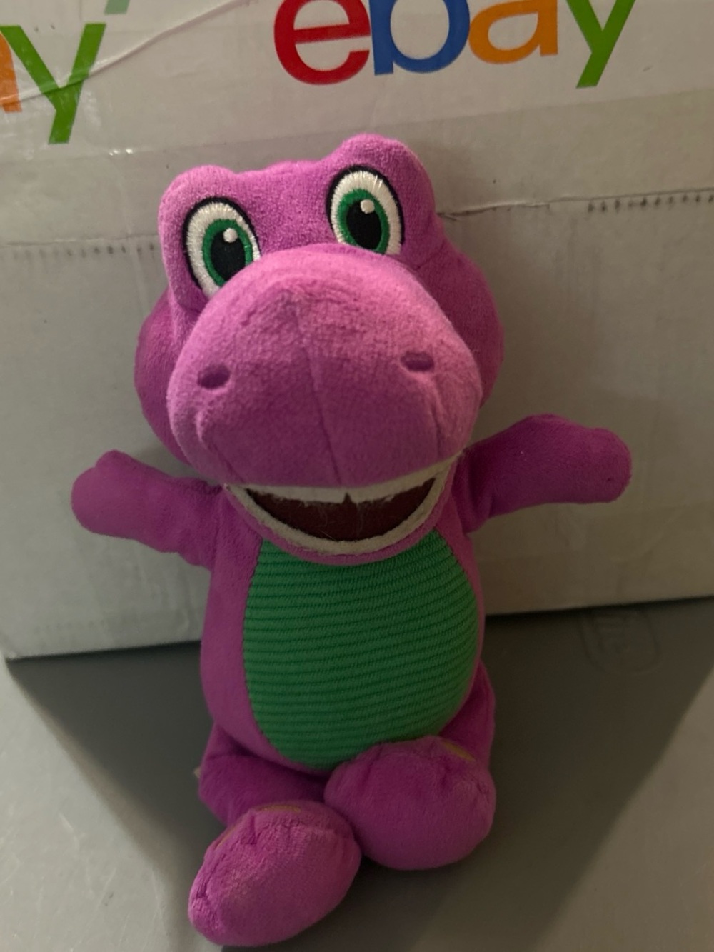Fisher-Price Purple Plush Dinosaur with Green Belly